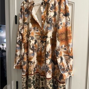 Floral Long Sleeve Dress - Multicolor